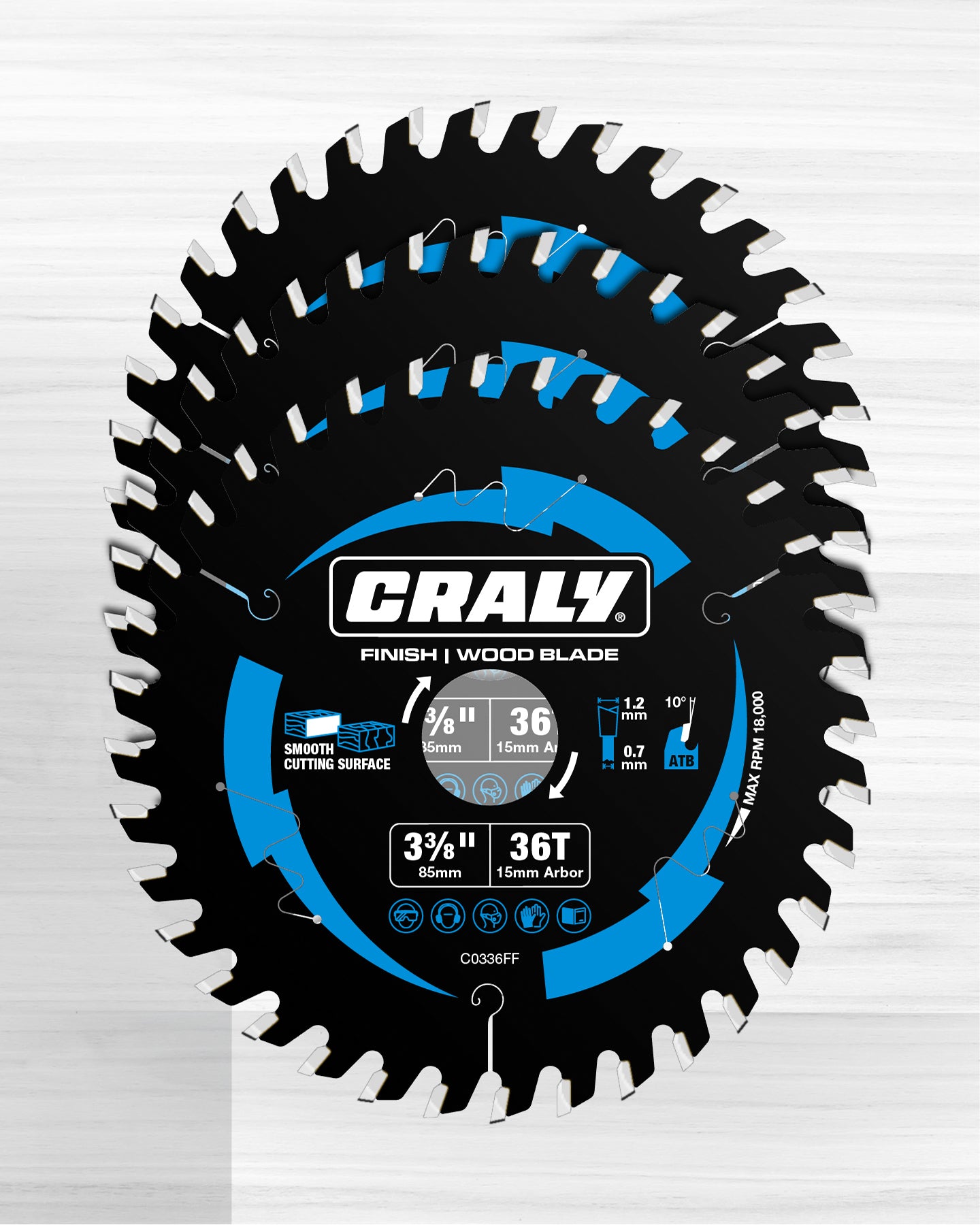 Wood — 3-3/8" 36T, Arbor 15mm