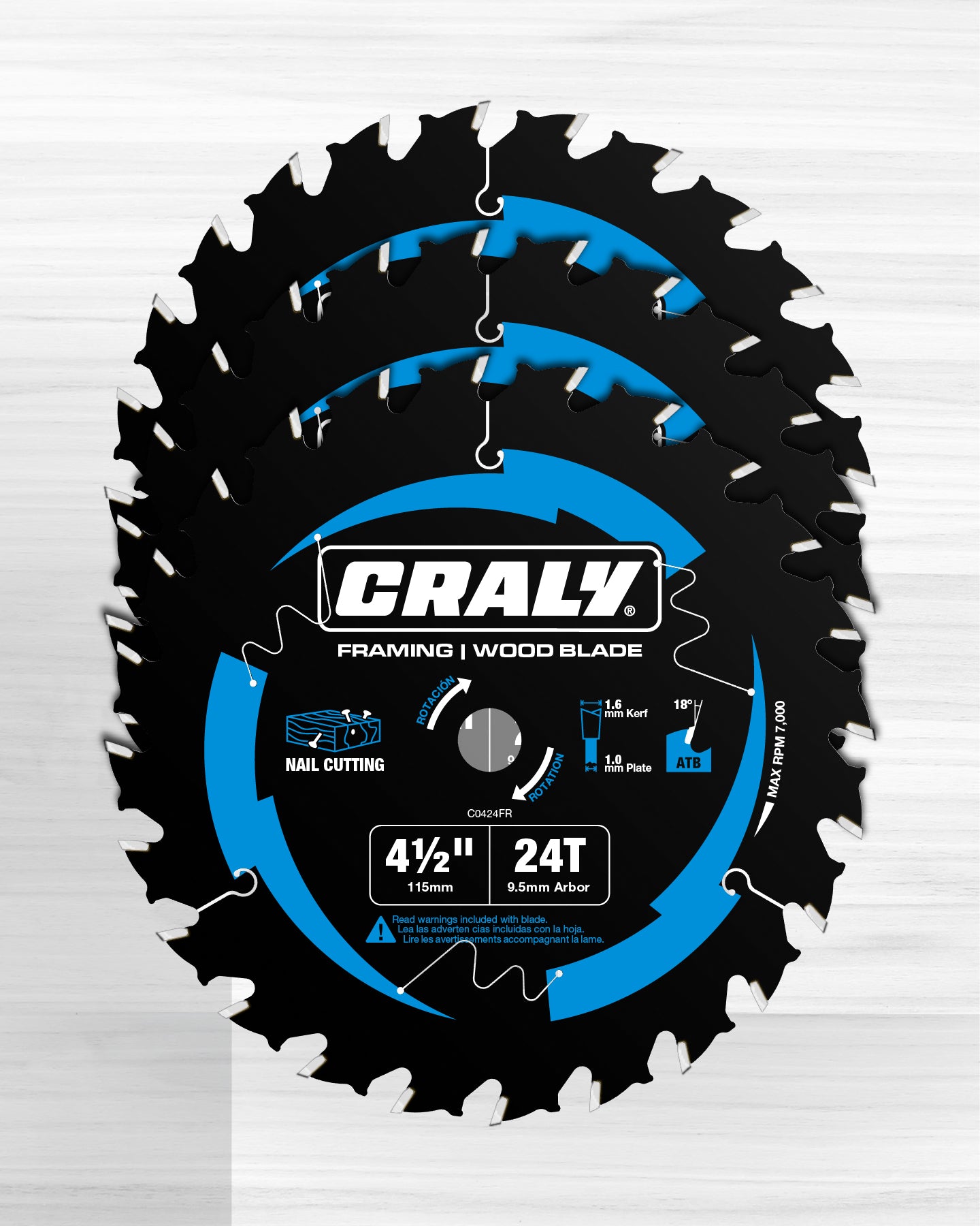 Wood — 4-1/2” 24T, Arbor 9.5mm