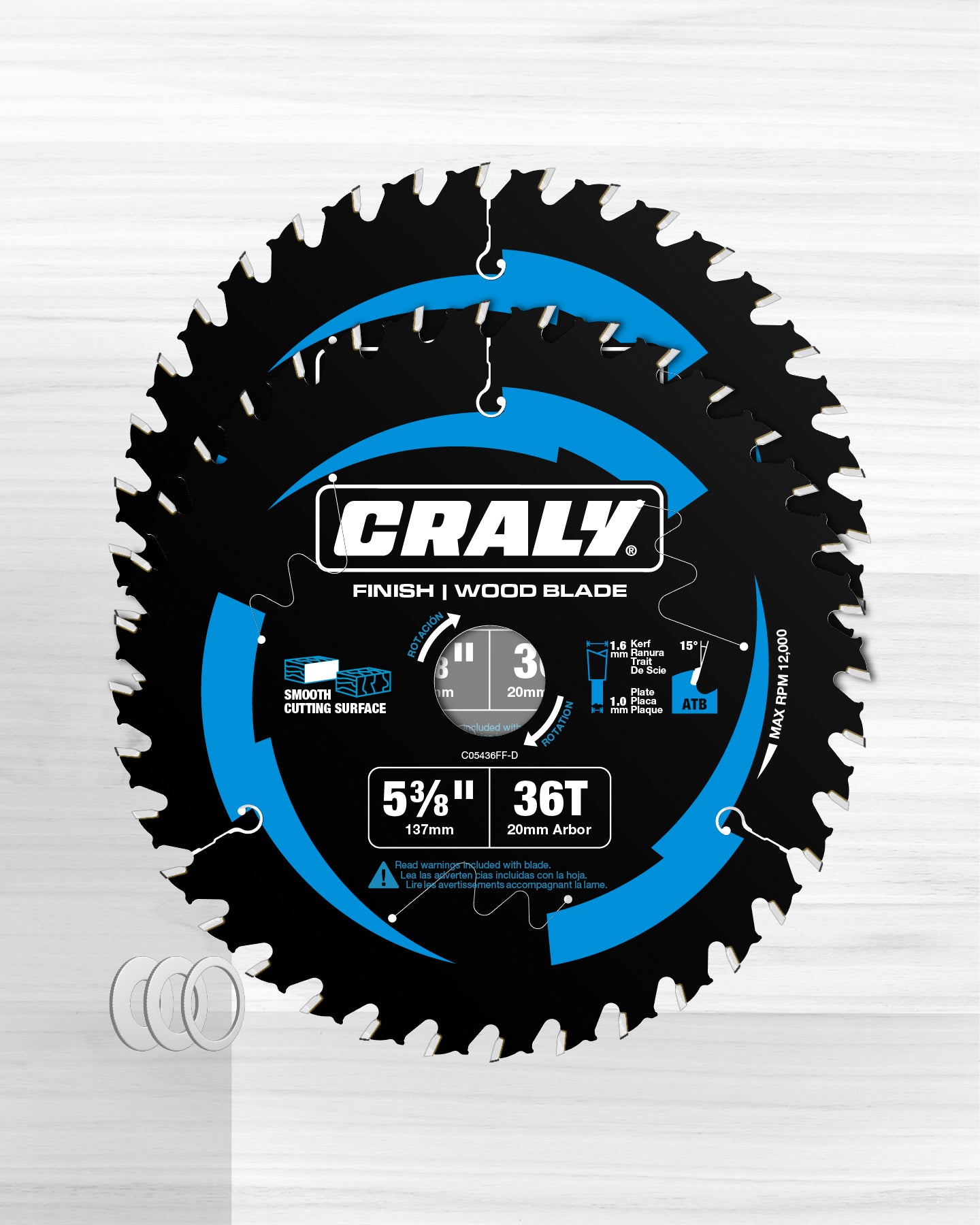 Wood — 5-3/8" 36T, Arbor 20mm