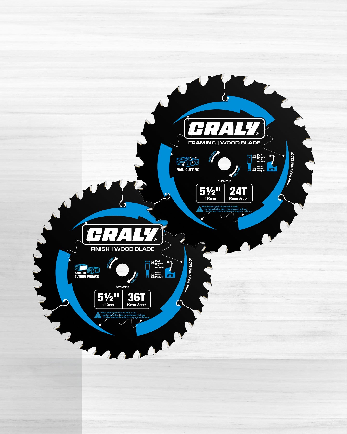 Wood — 5-1/2" 24&36T, Arbor 10mm