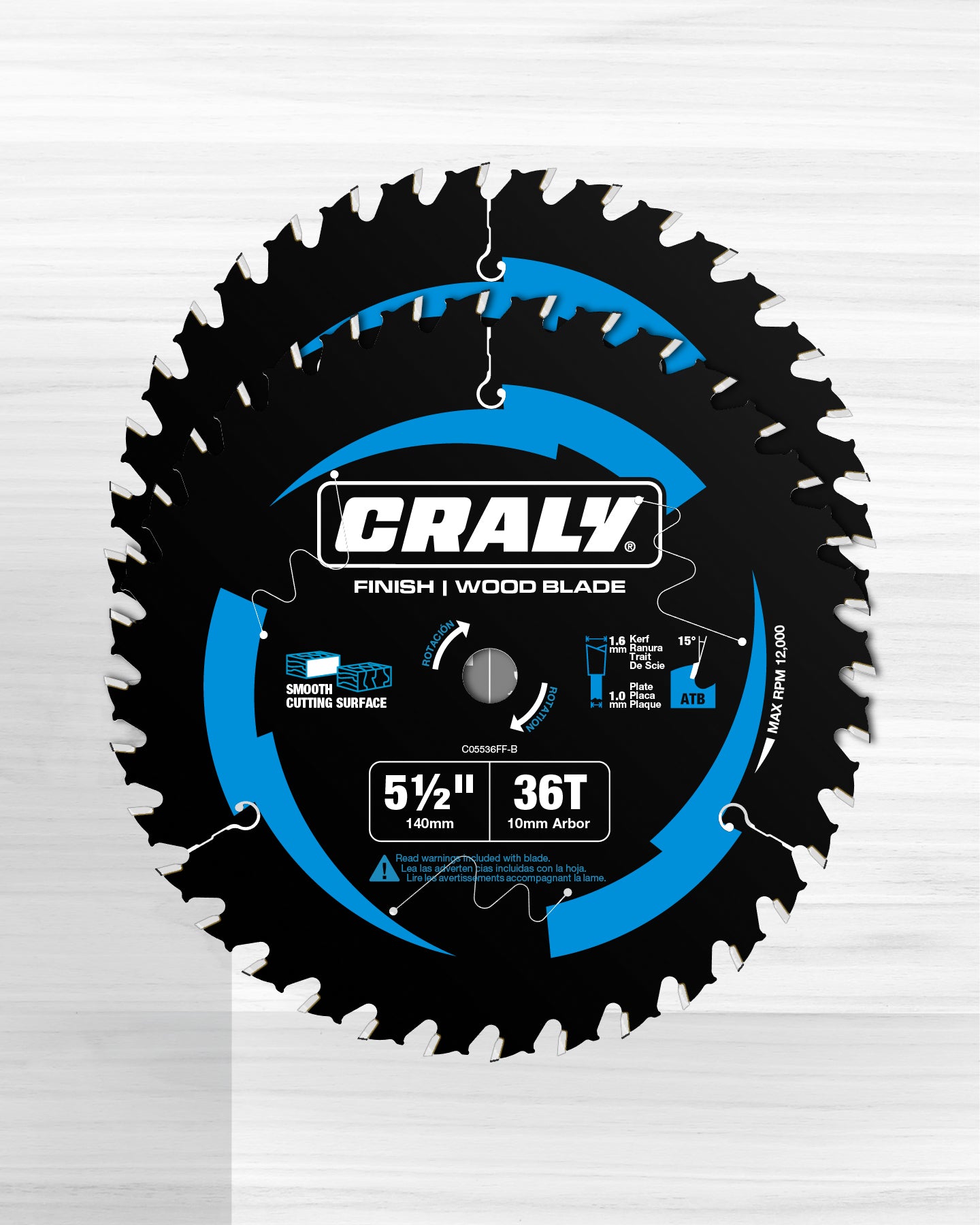 Wood — 5-1/2" 36T, Arbor 10mm