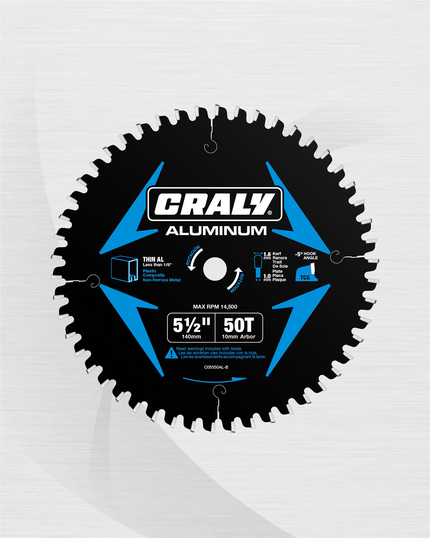 Aluminum — 5-1/2" 50T, Arbor 10mm