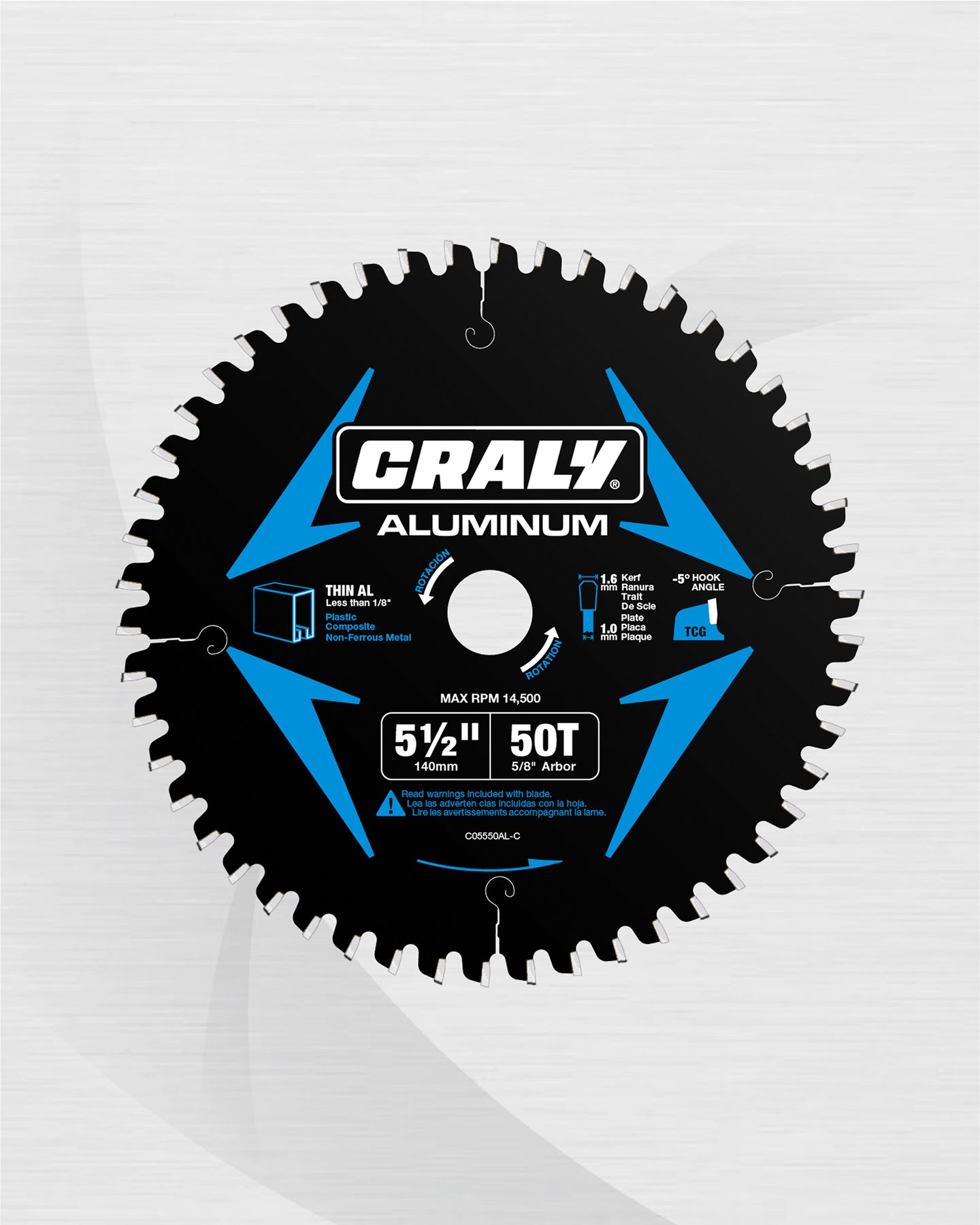 Aluminum — 5-1/2" 50T, Arbor 5/8"