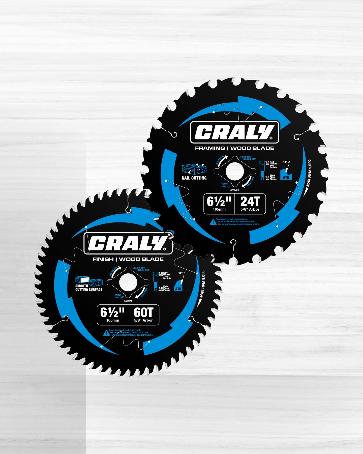Wood — 6-1/2" 24&60T, Arbor 5/8"