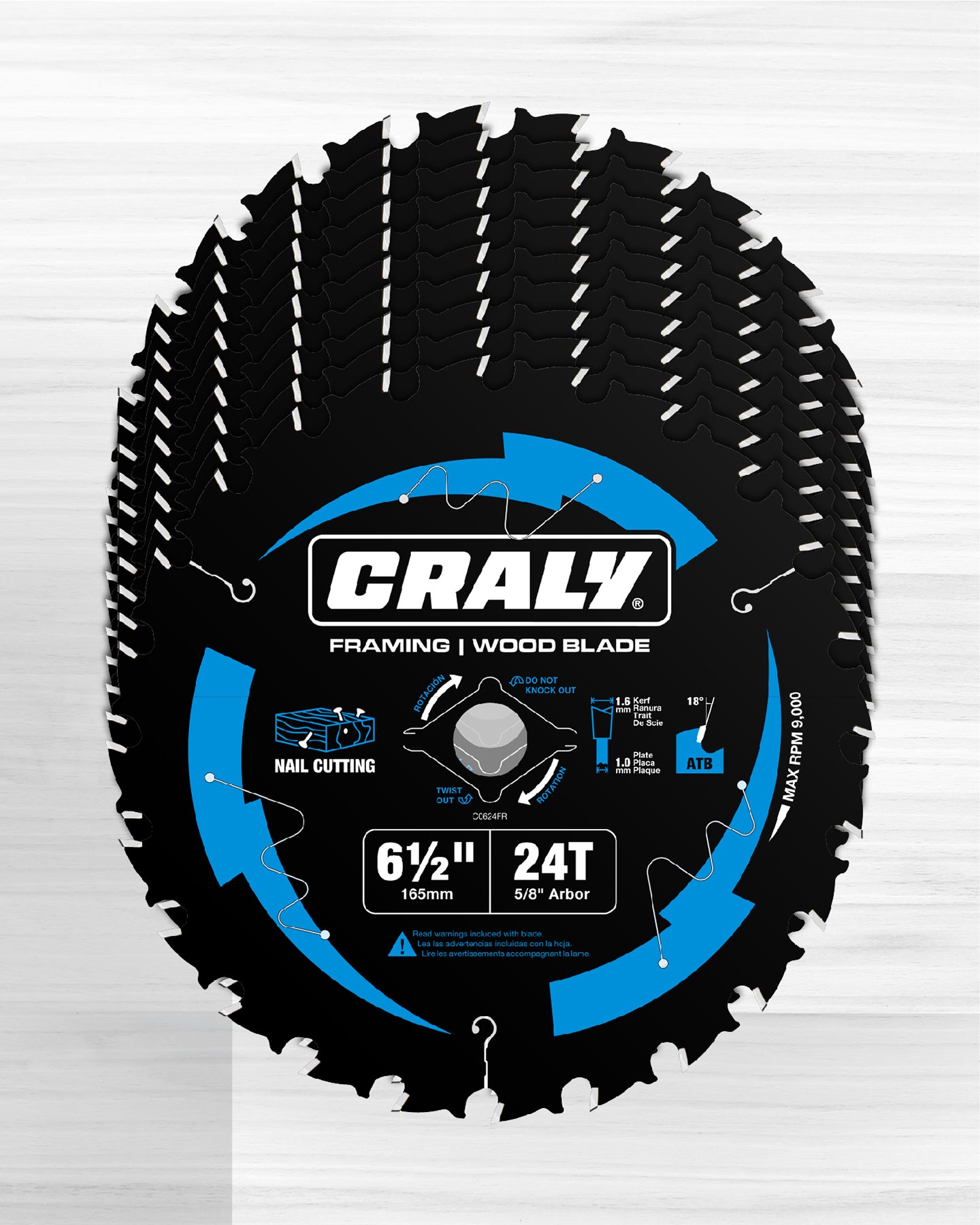 Wood — 6-1/2" 24T, Arbor 5/8"