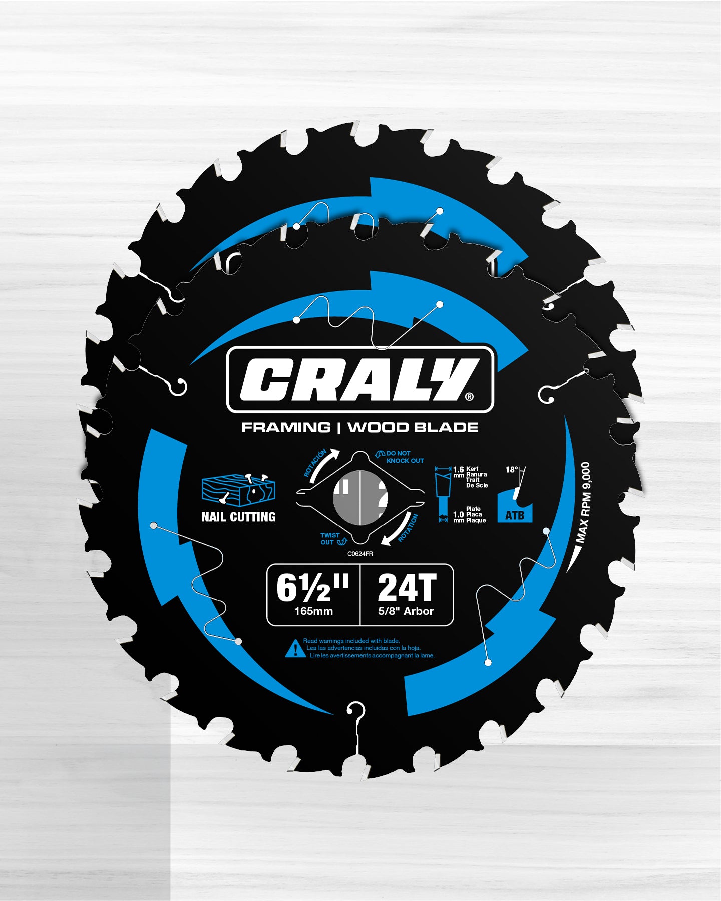 Wood — 6-1/2" 24T, Arbor 5/8"