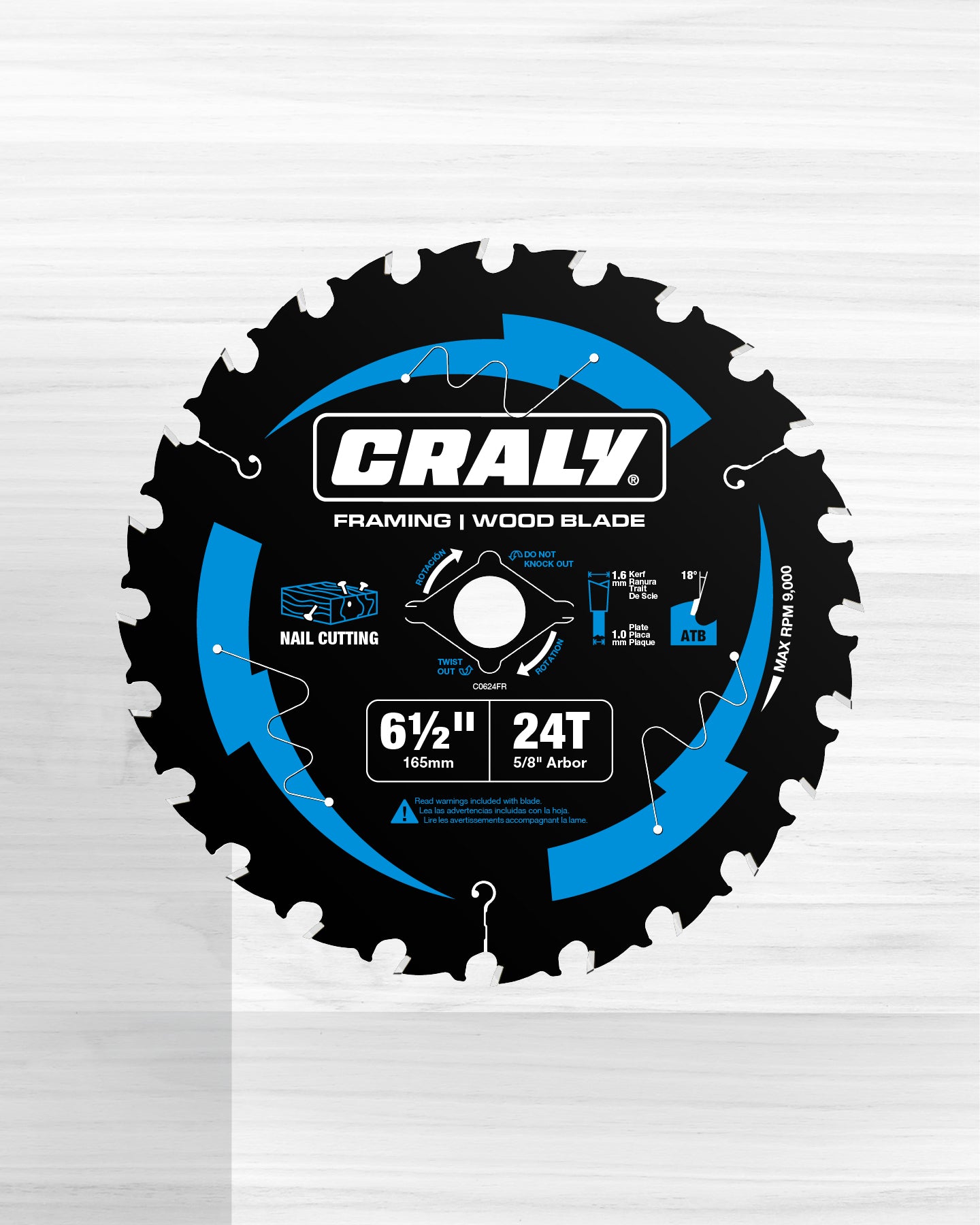 Wood — 6-1/2" 24T, Arbor 5/8"