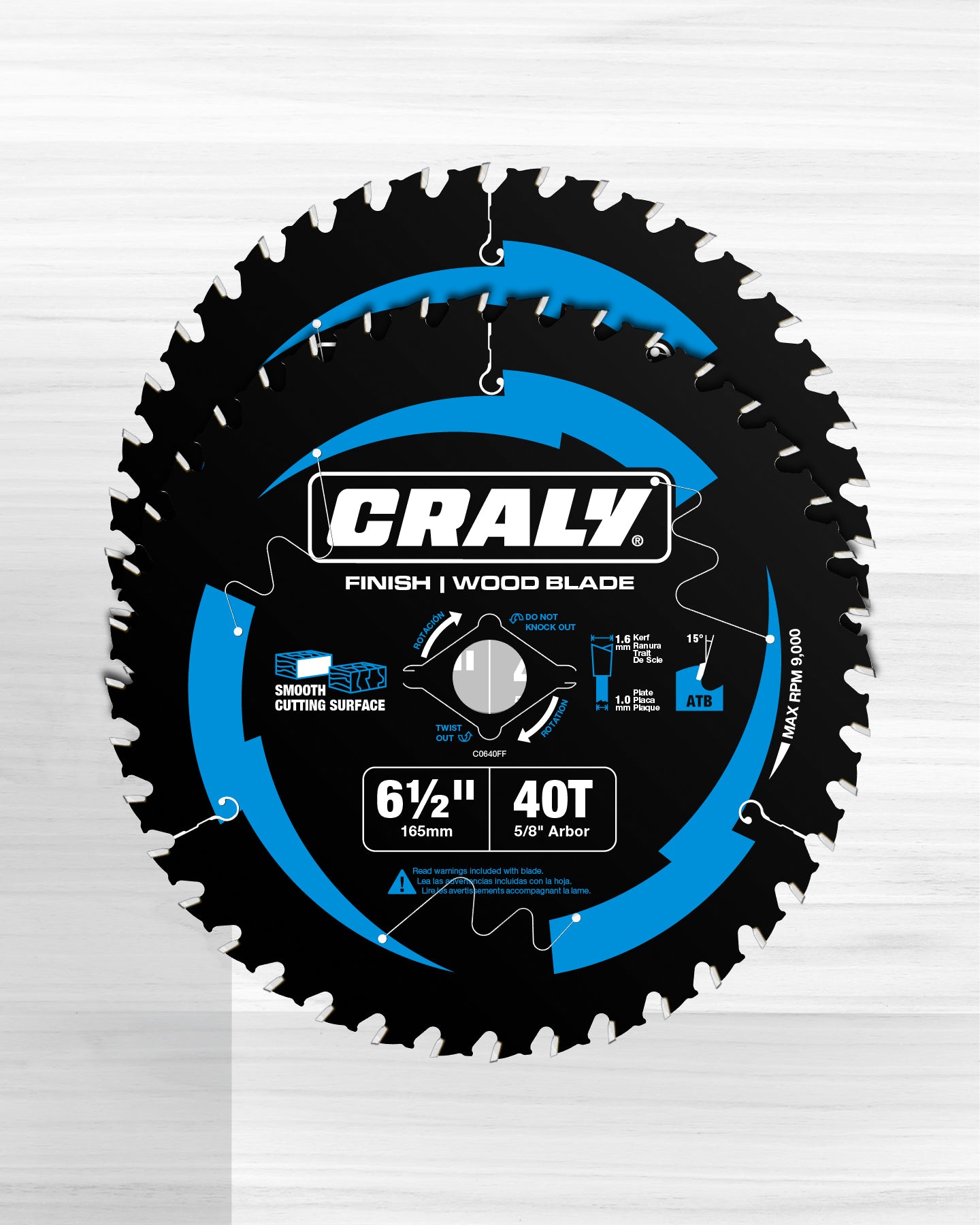 Wood — 6-1/2" 40T, Arbor 5/8"