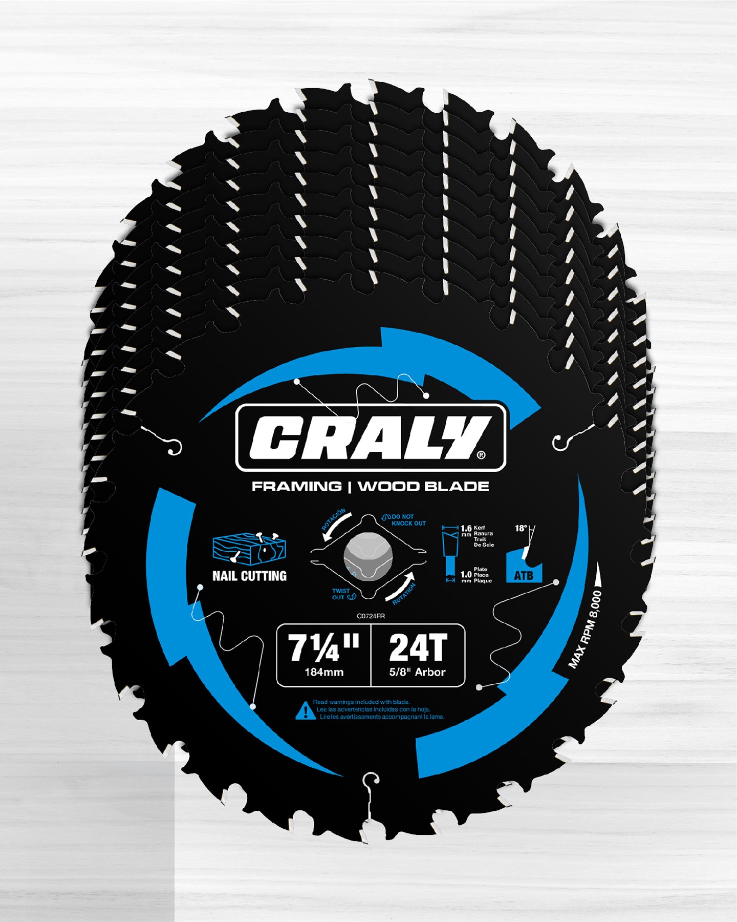 Wood — 7-1/4" 24T, Arbor 5/8"