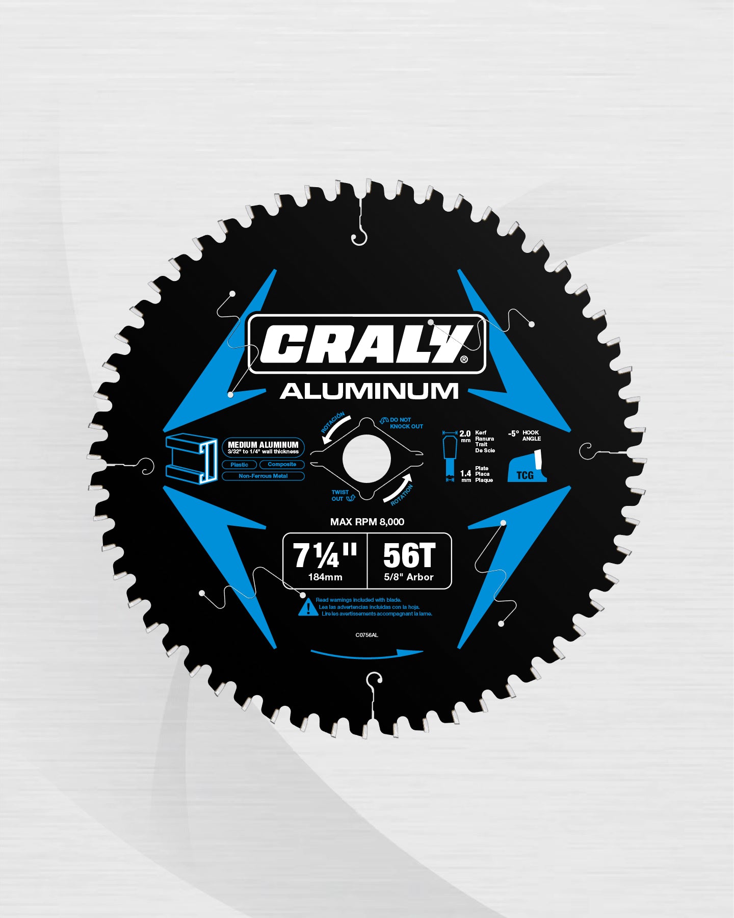 Aluminum — 7-1/4" 56T, Arbor 5/8"