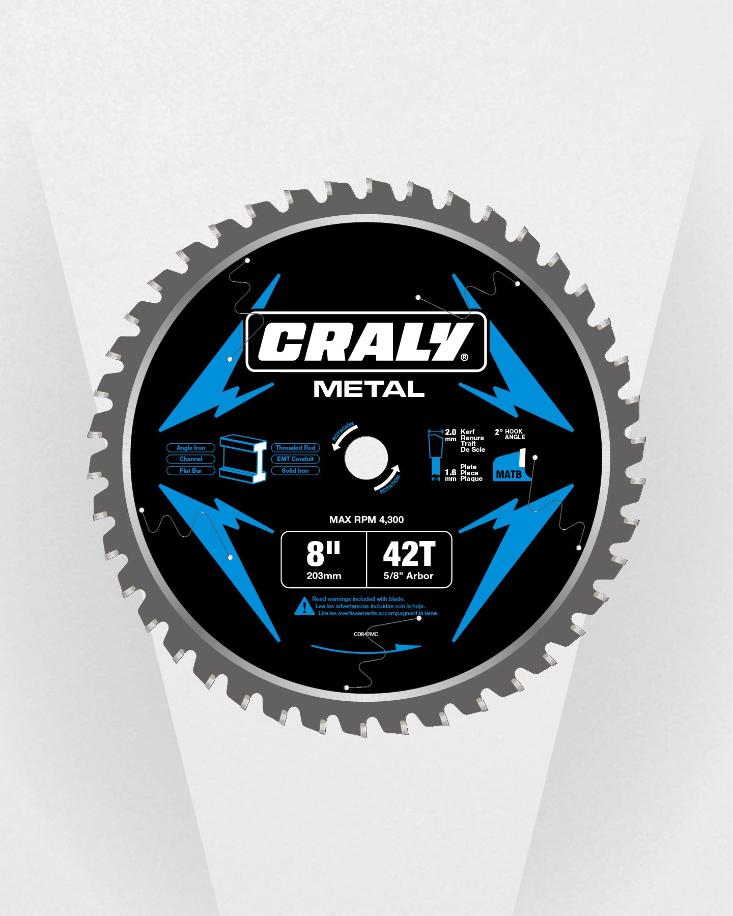 Metal — 8" 42T, Arbor 5/8"