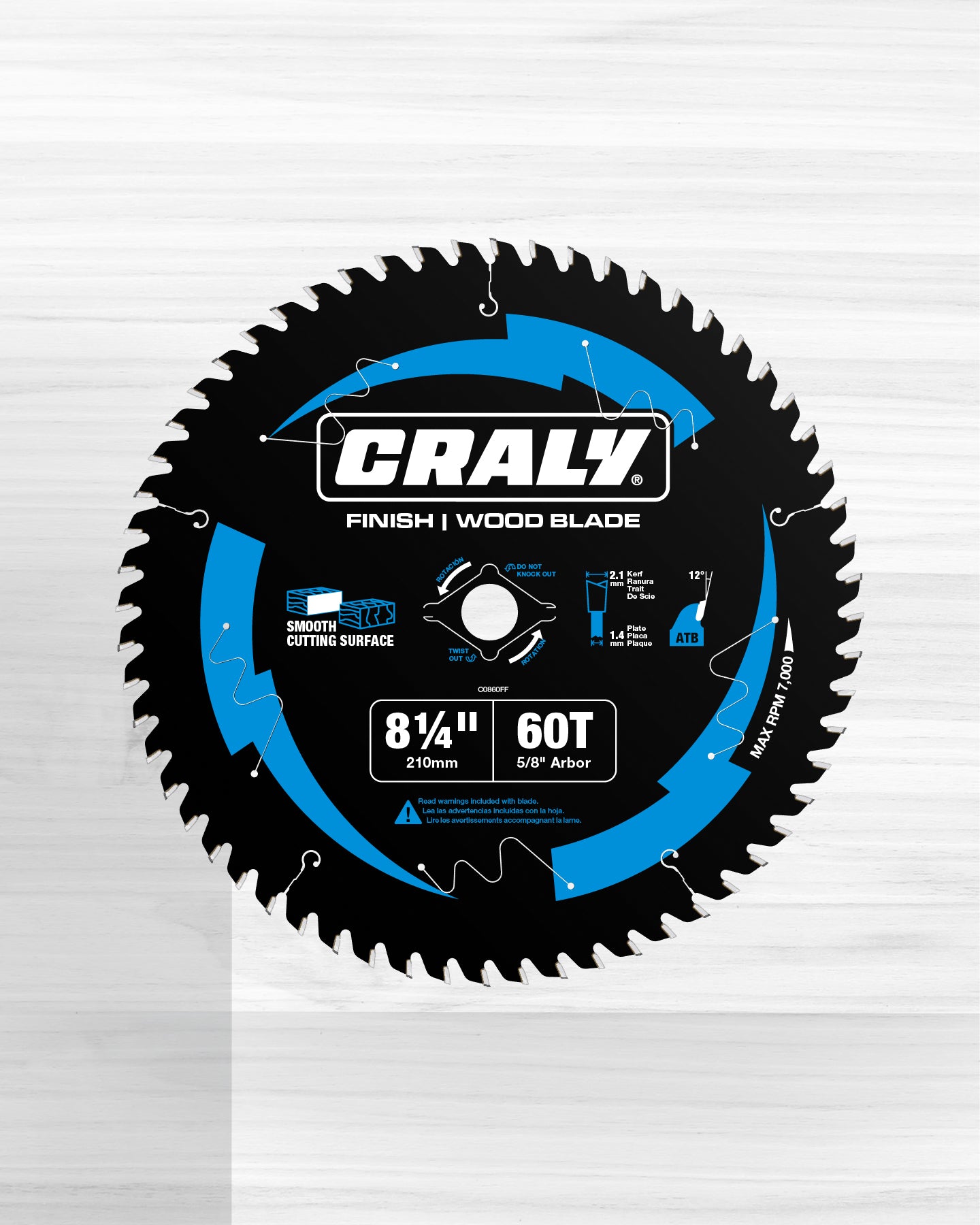 Wood — 8-1/4" 60T, Arbor 5/8"