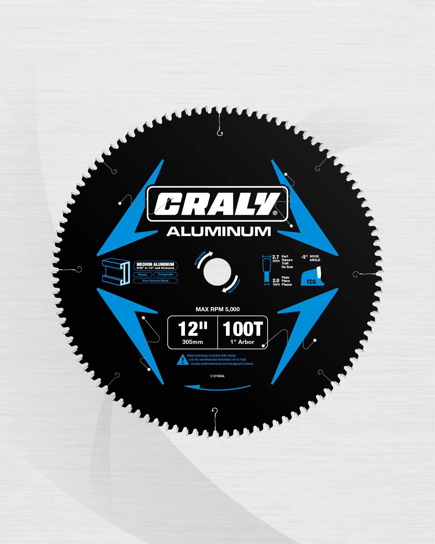 Aluminum — 12" 100T, Arbor 1"