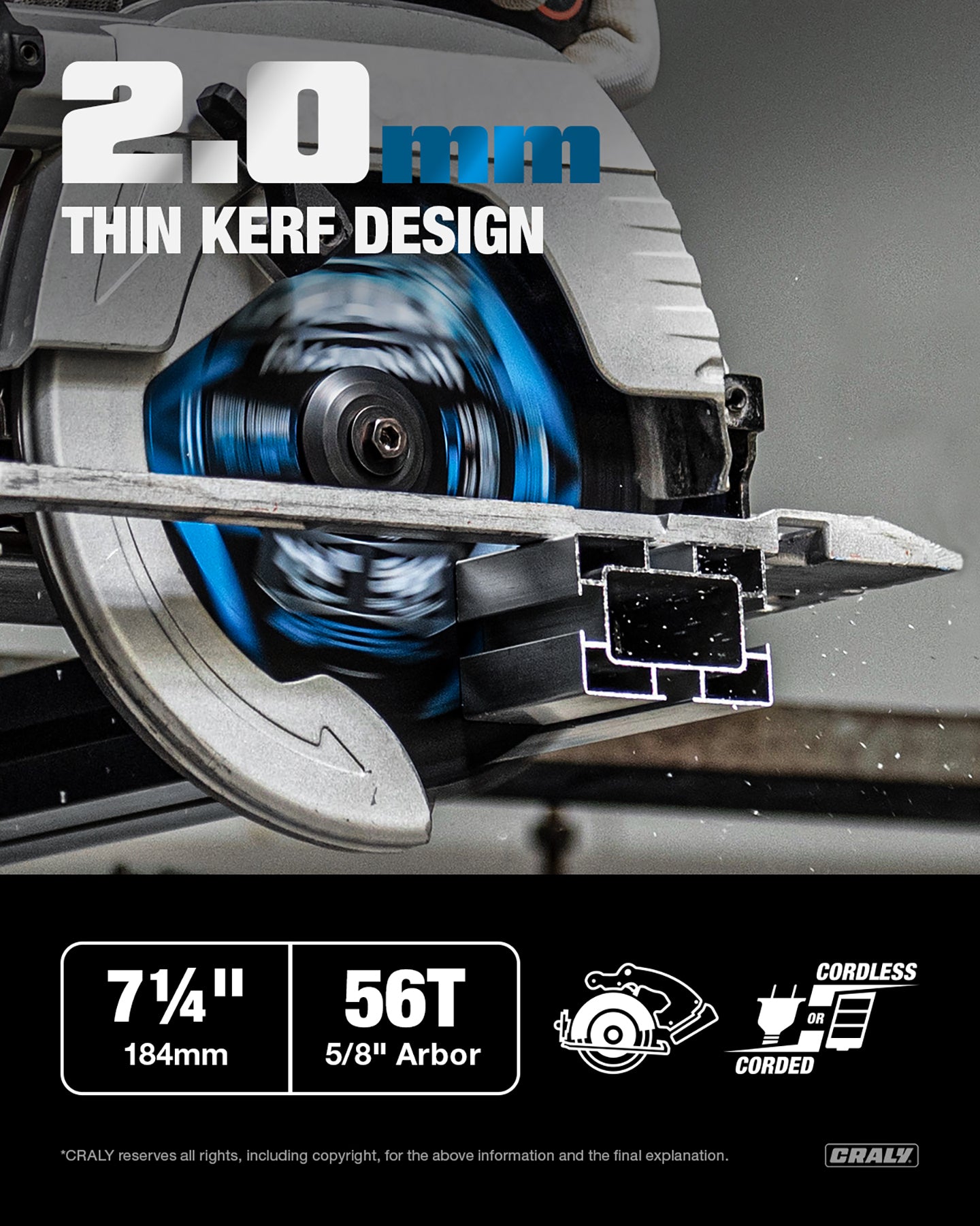 Aluminum — 7-1/4" 56T, Arbor 5/8"