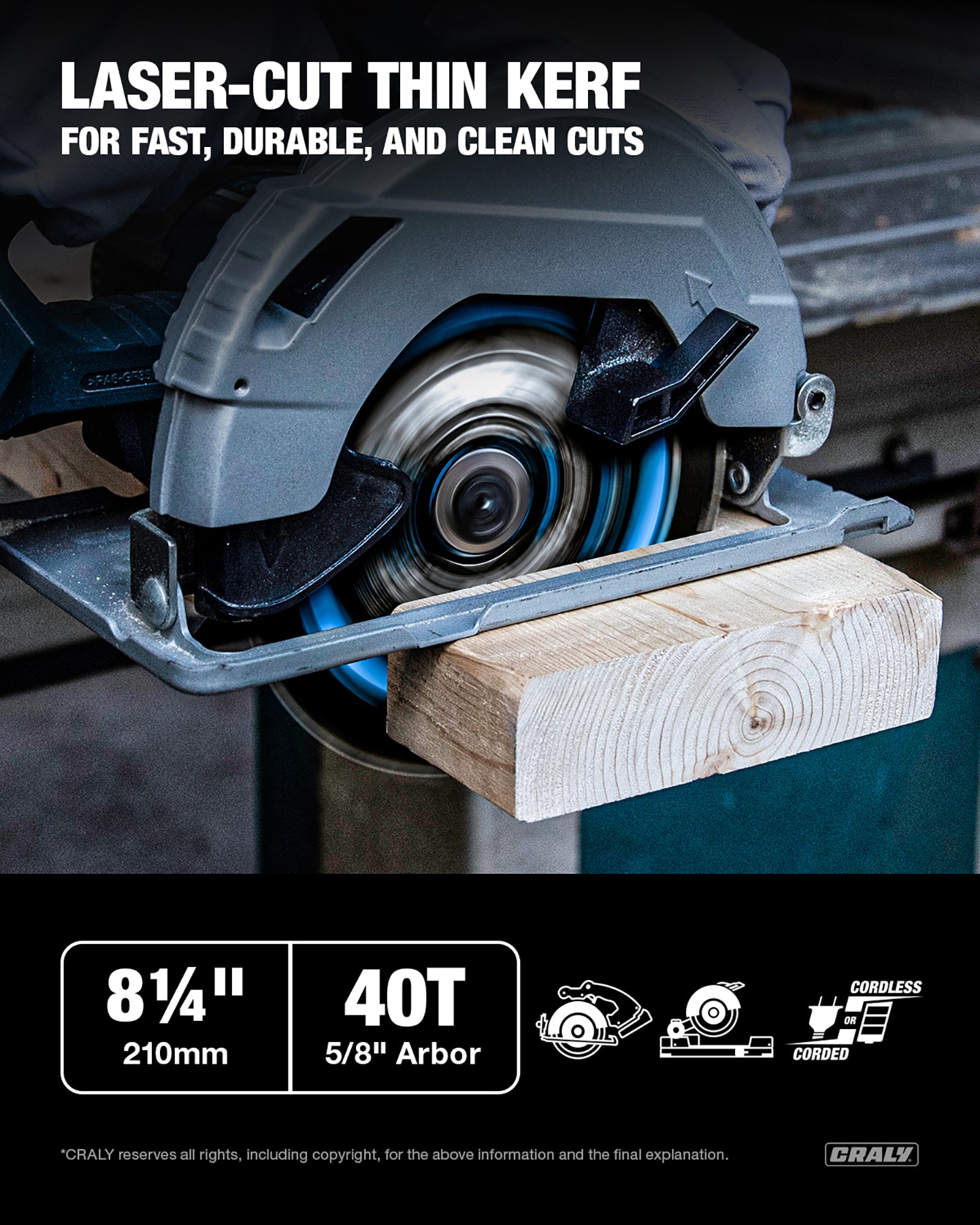 Wood — 8-1/4" 40T, Arbor 5/8"