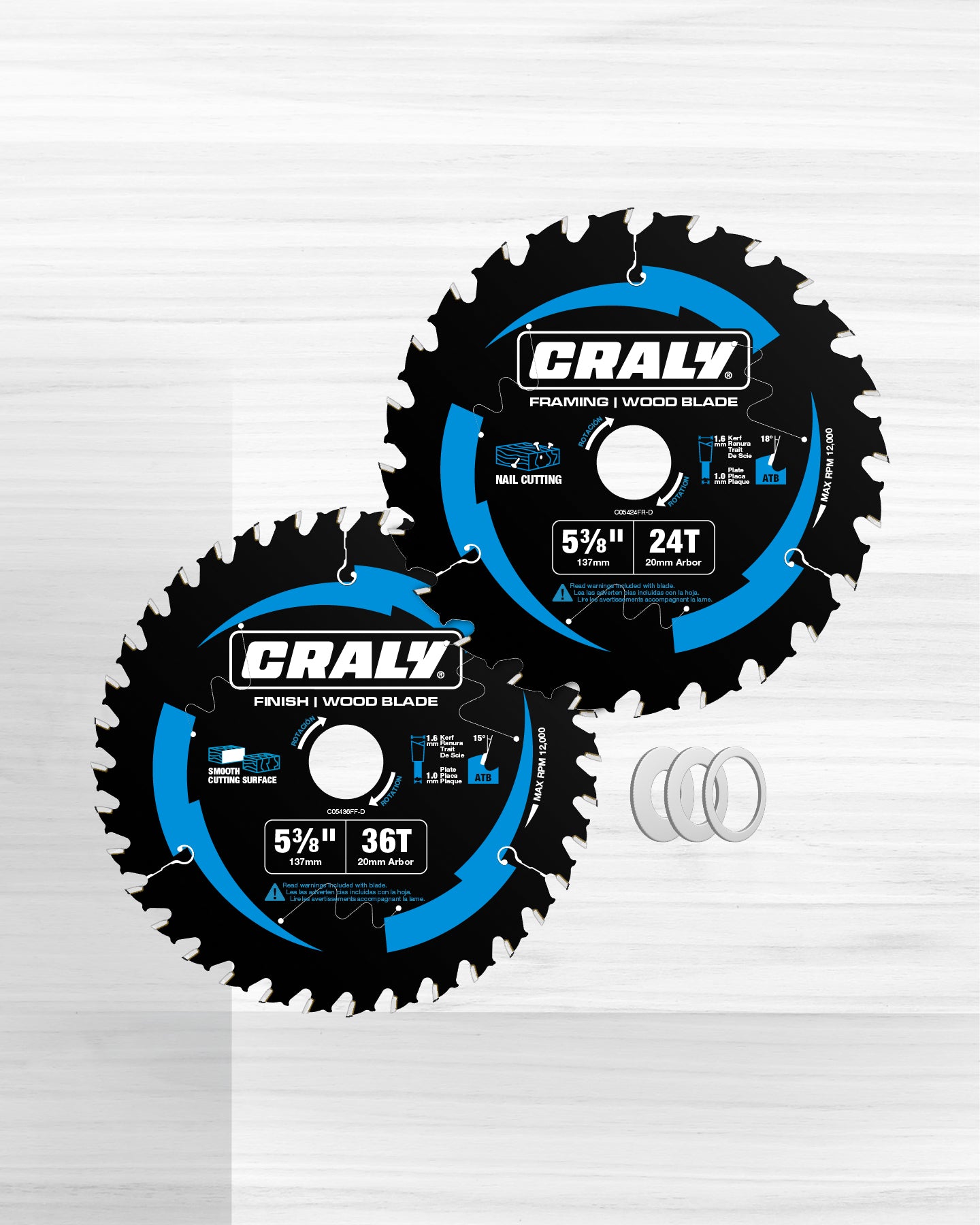 Wood — 5-3/8" 24&36T, Arbor 20mm