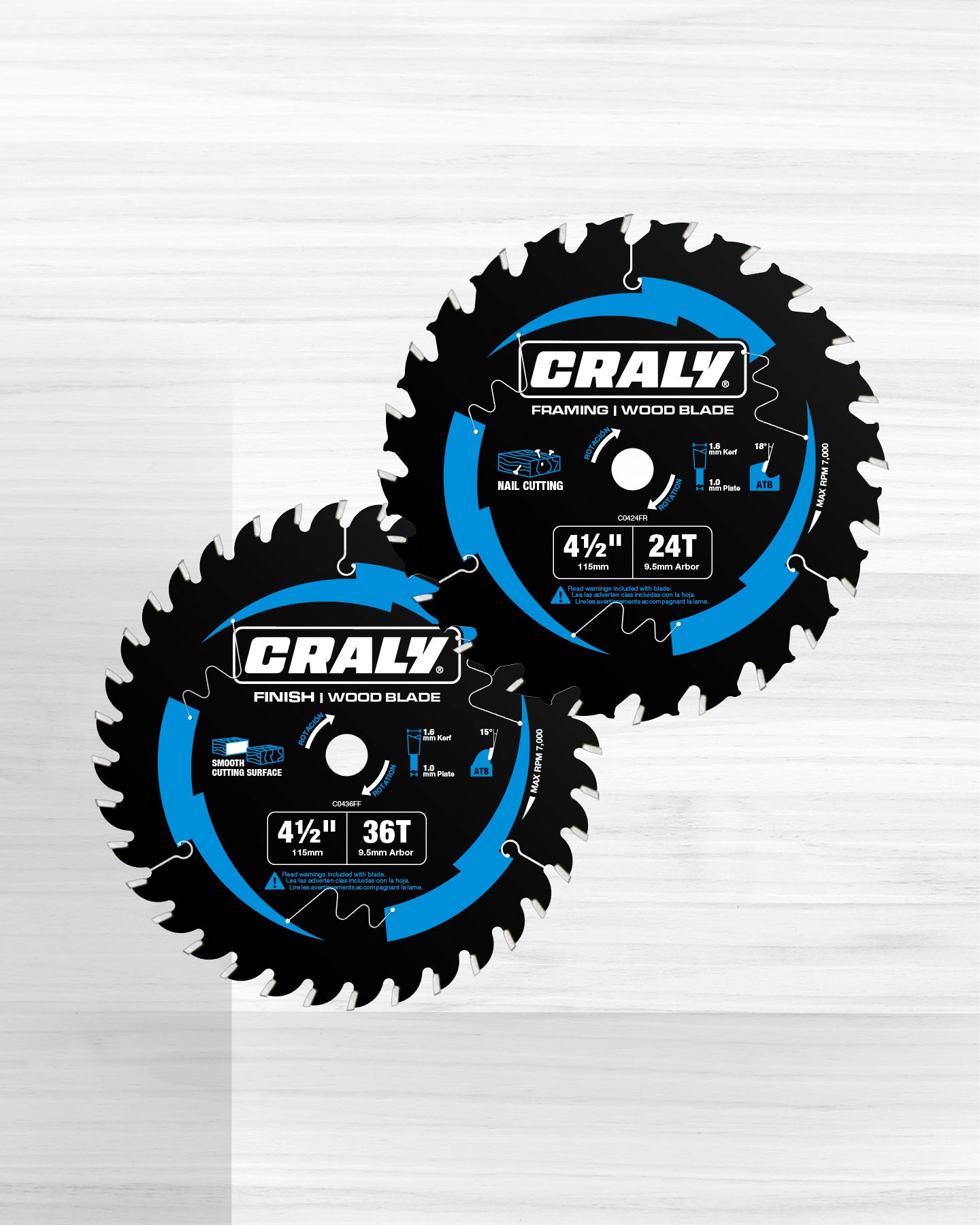 Wood — 4-1/2" 24&36T, Arbor 3/8"