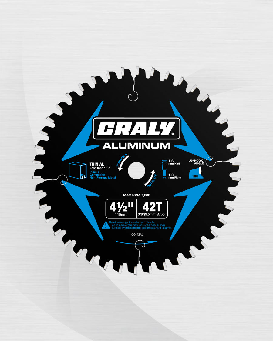Aluminum —  4-1/2" 42T, Arbor 3/8"