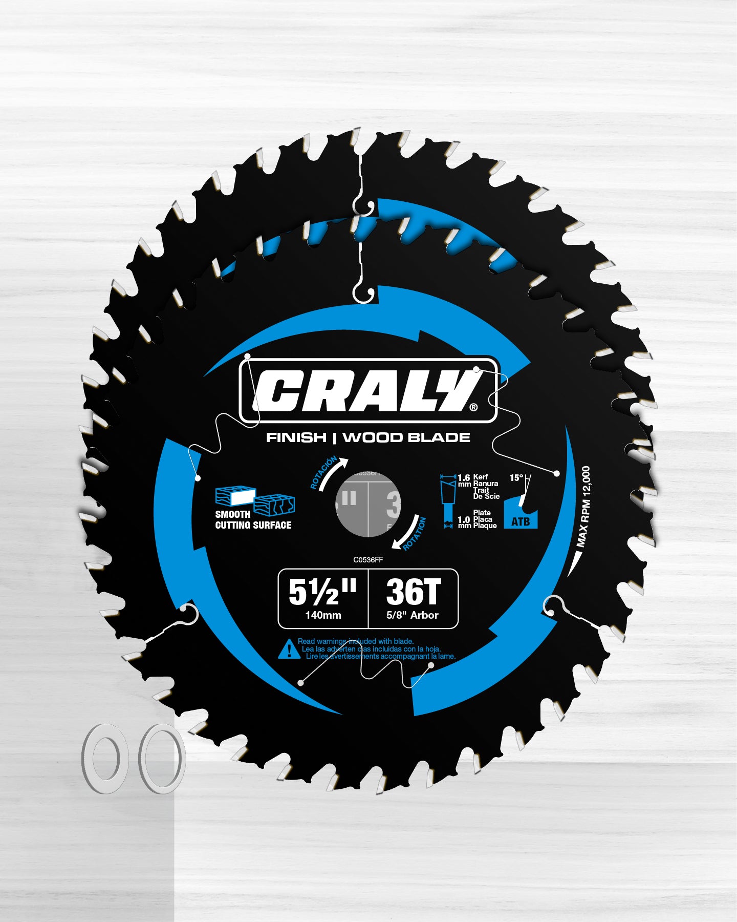 Wood — 5-1/2" 36T, Arbor 5/8"