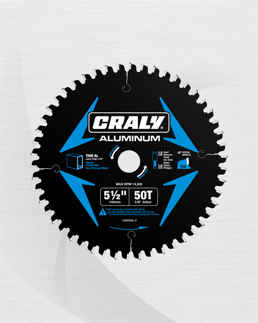 Aluminum —  5-1/2" 50T, Arbor 5/8"