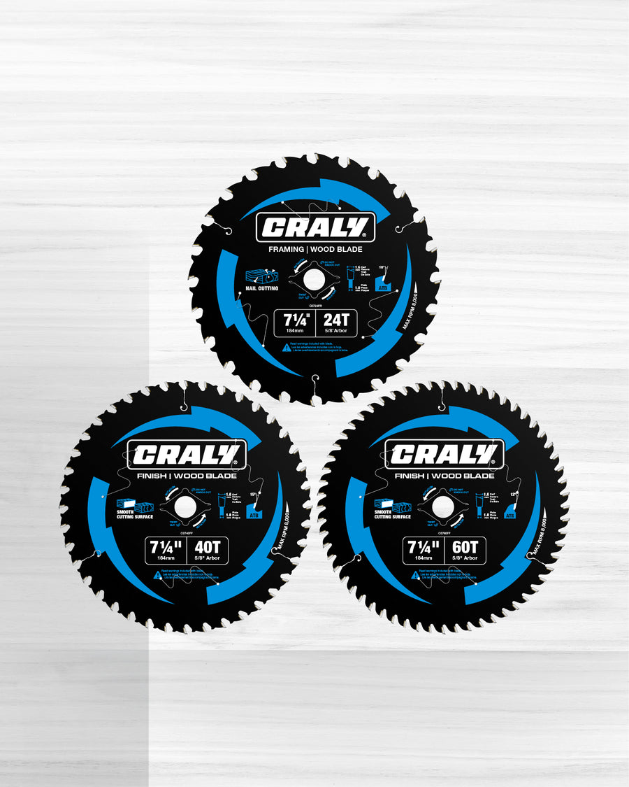 Wood — 7-1/4” 24&40T&60T, Arbor 5/8”