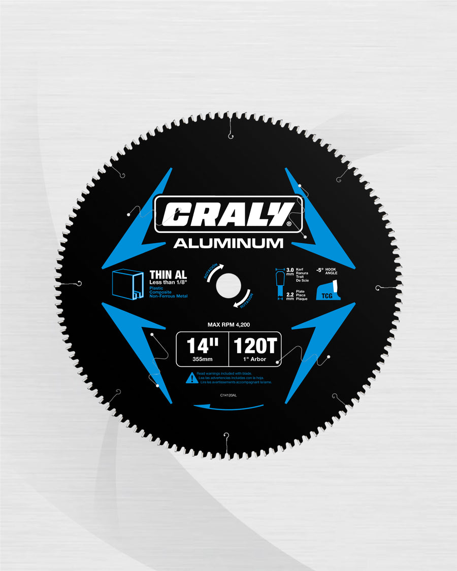Aluminum —  14" 120T, Arbor 1"