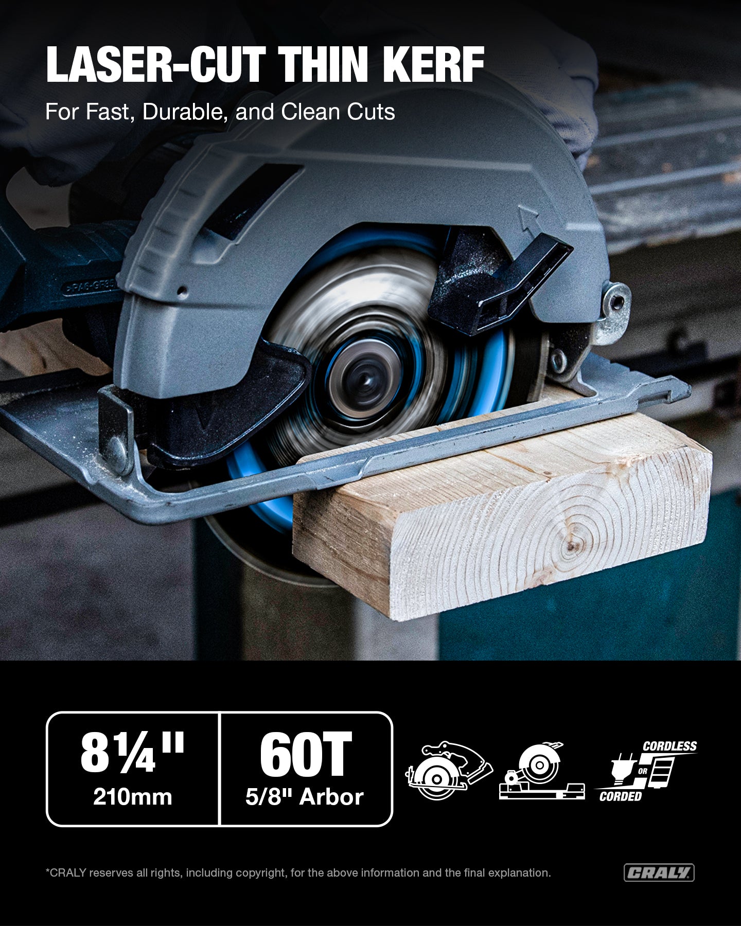 Wood — 8-1/4" 60T, Arbor 5/8"
