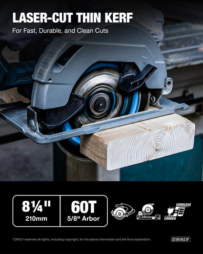 Wood — 8-1/4" 60T, Arbor 5/8"