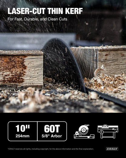 Wood  — 10" 60T, Arbor 5/8"