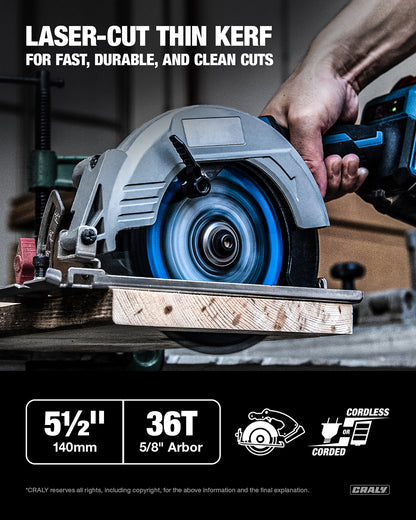 Wood — 5-1/2" 36T, Arbor 5/8"