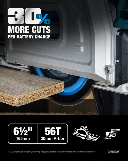 Tracksaw —  6-1/2" 56T, Arbor 5/8"