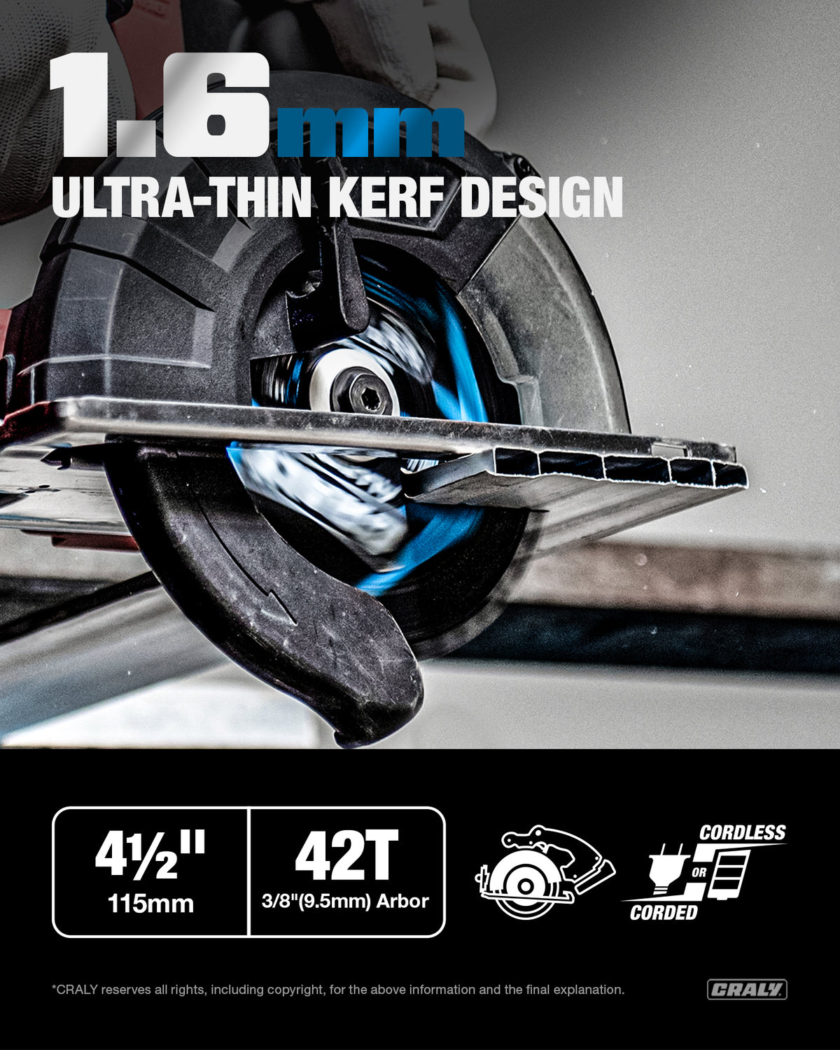 Aluminum —  4-1/2" 42T, Arbor 3/8"