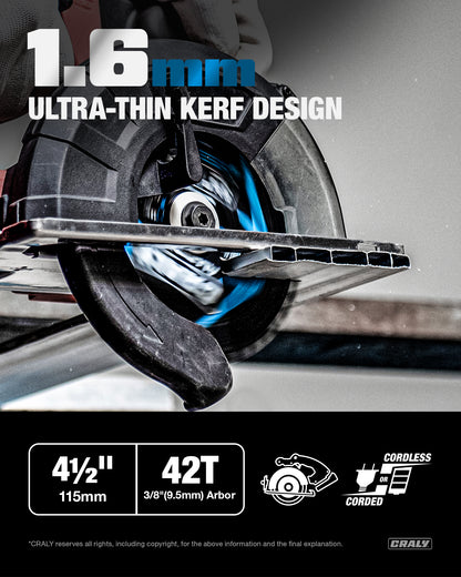 Aluminum —  4-1/2" 42T, Arbor 3/8"