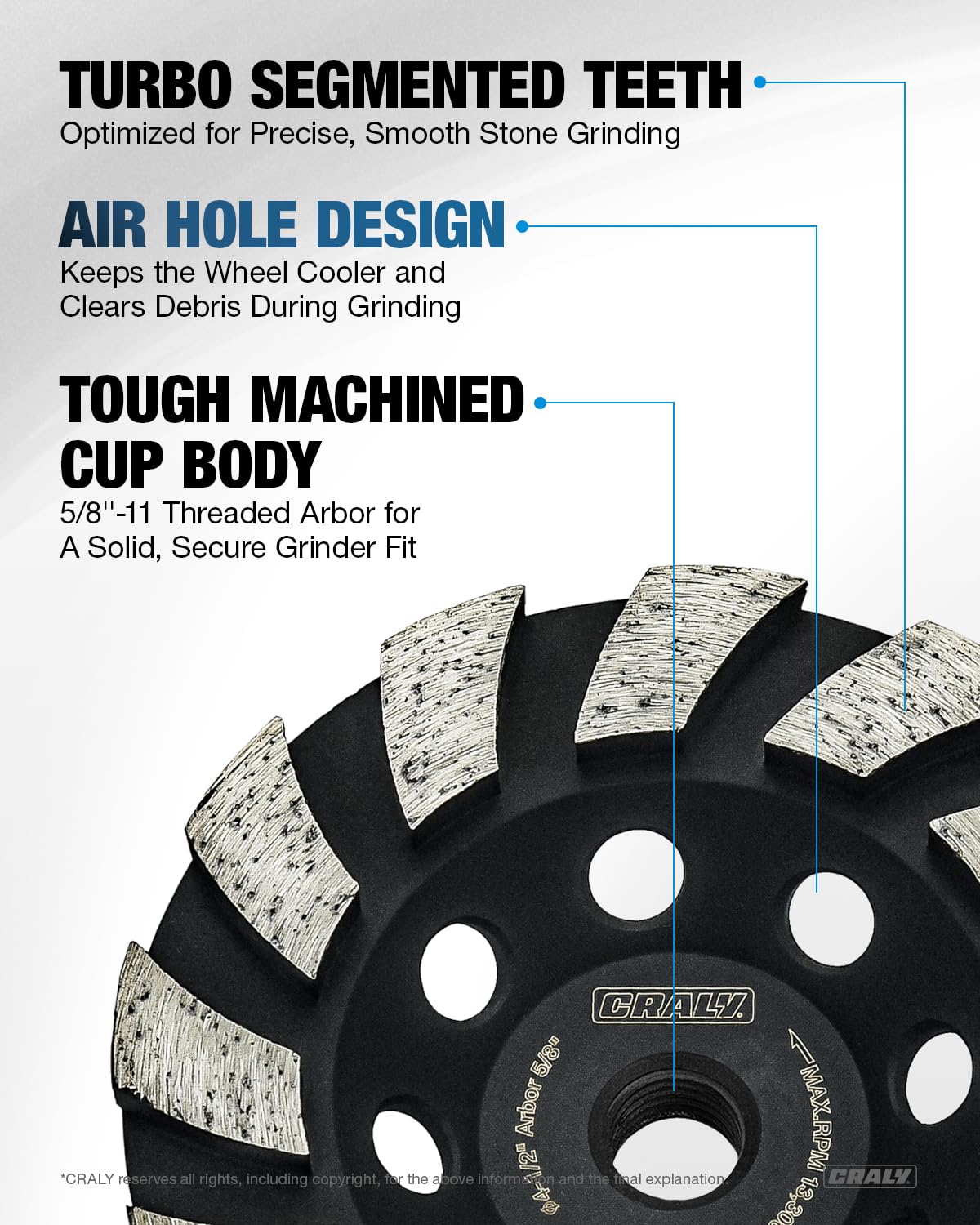 Concrete Grinding Wheel — 4-1/2", Arbor 5/8"-11