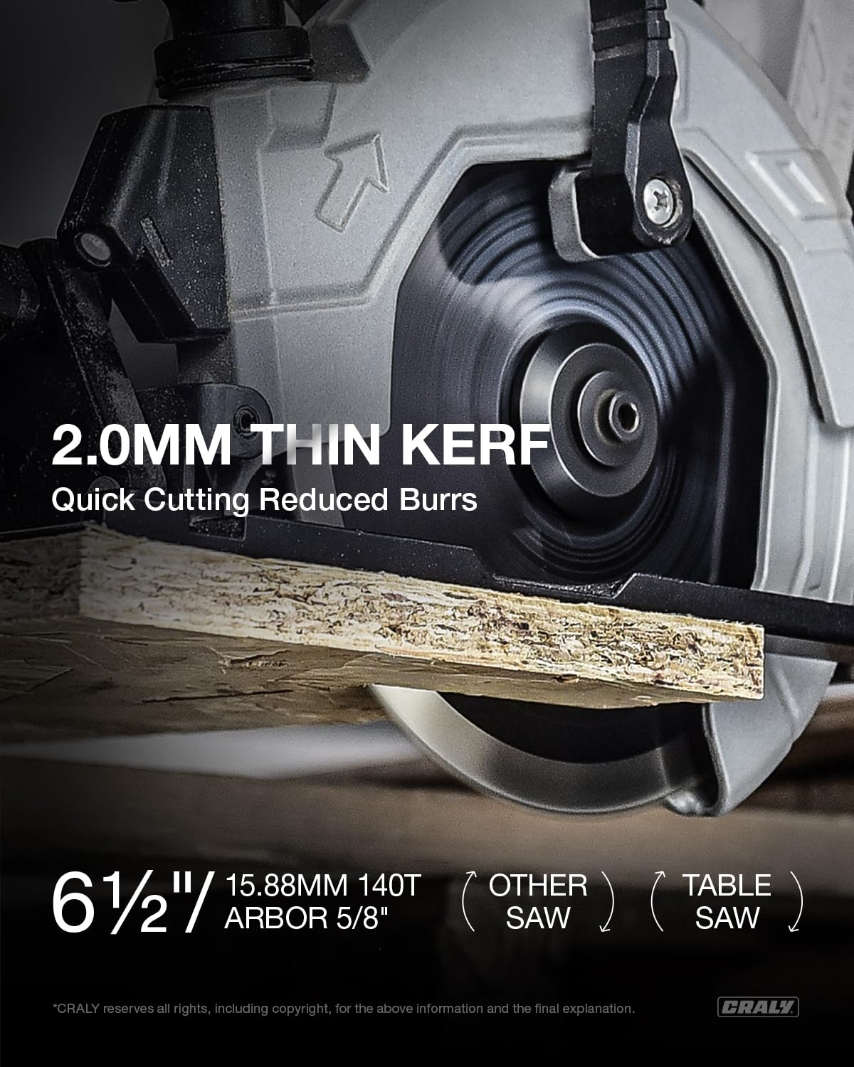 Steel saw blade — 6-1/2" 140T, Arbor 5/8"