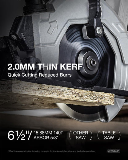 Steel saw blade — 6-1/2" 140T, Arbor 5/8"
