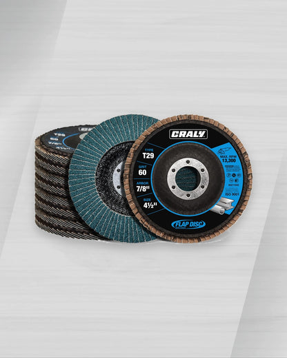 Flap Disc — 4-1/2", Arbor 7/8" 60 Grit T29, 10 PCS