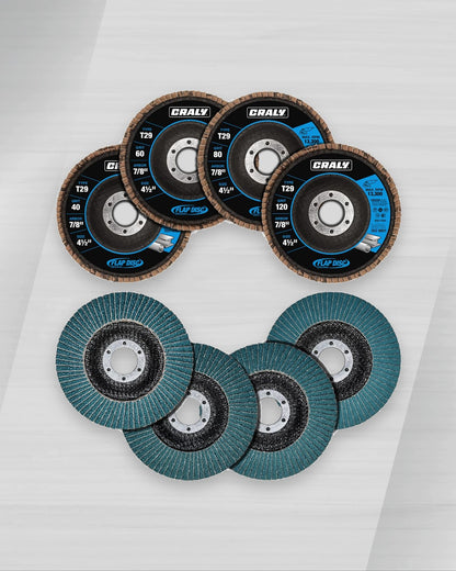 Flap Disc — 4-1/2", Arbor 7/8" 40/60/80/120 Grit T29, 20 PCS