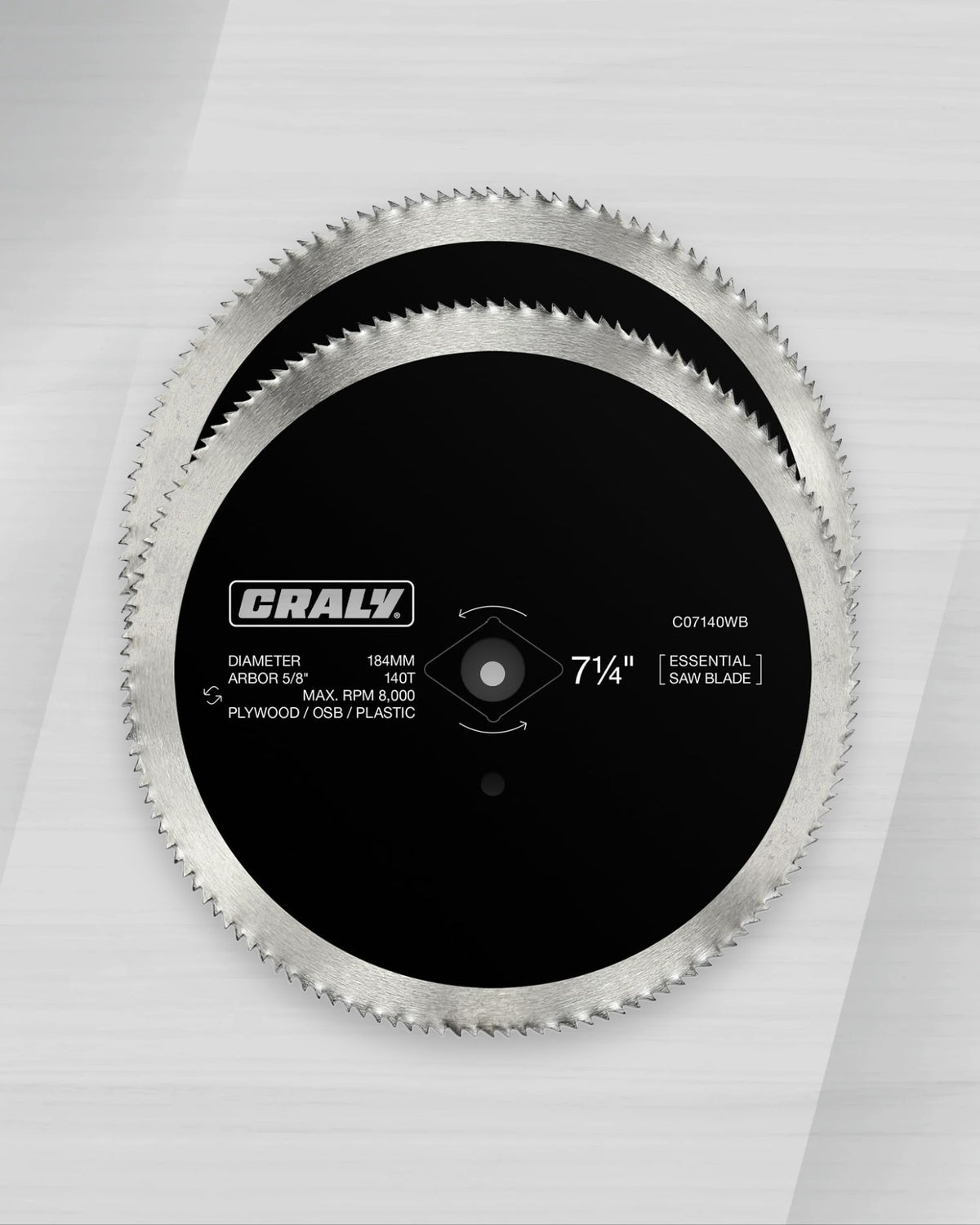 Steel saw blade — 7-1/4" 140T, Arbor 5/8"