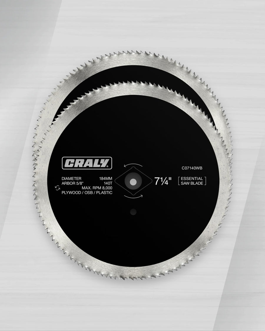 Steel saw blade —  7-1/4" 140T, Arbor 5/8"